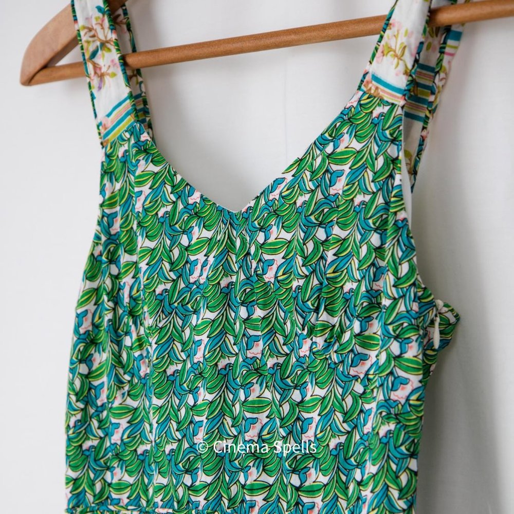Early 2000s As Seen On Marissa Cooper On The OC DVF Green Spring Dress Size US 2 - Picture 3 of 10